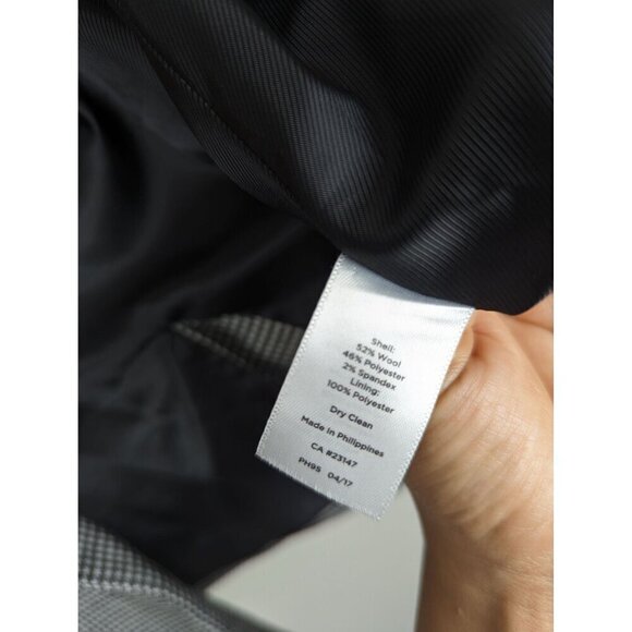 Talbots Houndstooth Blazer 2 Buttons Career Office Business Jacket Size 8 Petite - Picture 9 of 11